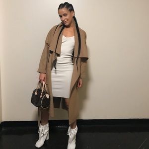 100% wool waterfall oversized pea coat